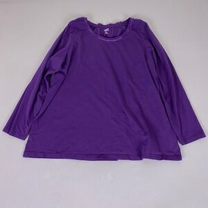 Avenue Yourtee T-Shirt Top Plus Womens Size 22/24 Purple Long Sleeve Scoop Neck‎